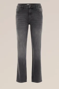 mid rise straight fit jeans met stretch