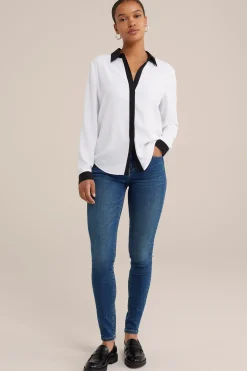 Mid rise superskinny jeans met superstretch