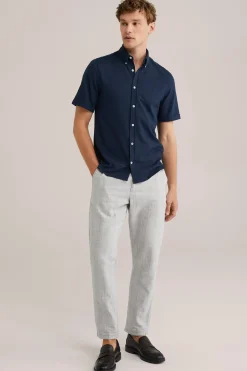 overhemd van piqu&eacute;jersey met stretch