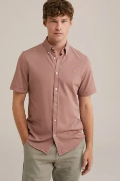 overhemd van piqu&eacute;jersey met stretch