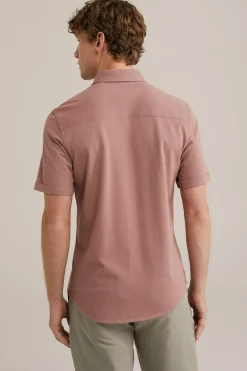 overhemd van piqu&eacute;jersey met stretch