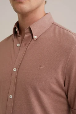 overhemd van piqu&eacute;jersey met stretch
