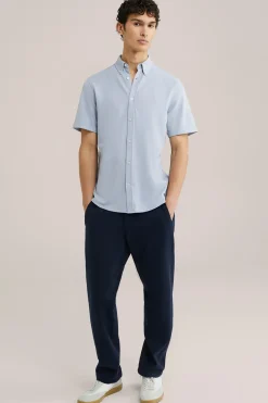 overhemd van piqu&eacute;jersey met stretch