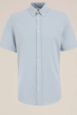 overhemd van piqu&eacute;jersey met stretch