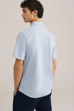overhemd van piqu&eacute;jersey met stretch