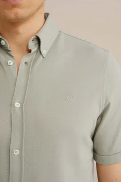 overhemd van piquéjersey met stretch