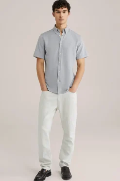 overhemd van piqu&eacute;jersey met stretch