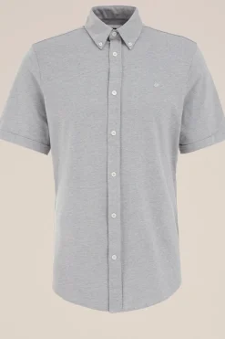 overhemd van piqu&eacute;jersey met stretch