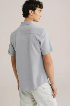 overhemd van piqu&eacute;jersey met stretch