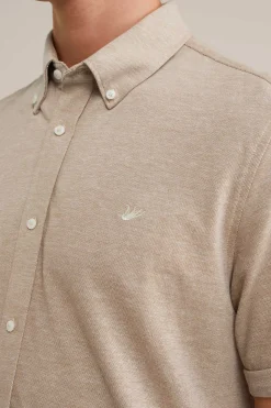 overhemd van piqu&eacute;jersey met stretch
