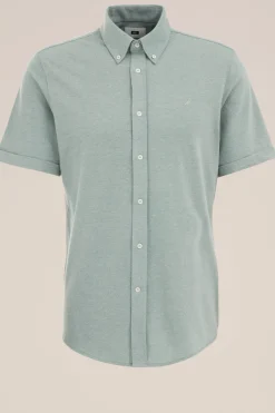 overhemd van piqu&eacute;jersey met stretch