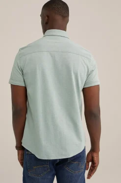 overhemd van piqu&eacute;jersey met stretch