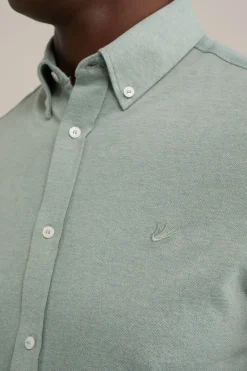 overhemd van piqu&eacute;jersey met stretch