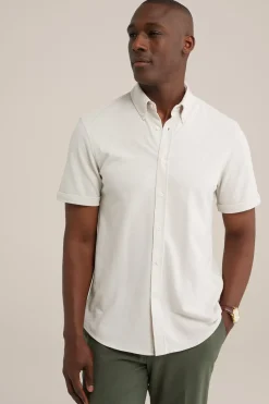 overhemd van piquéjersey met stretch