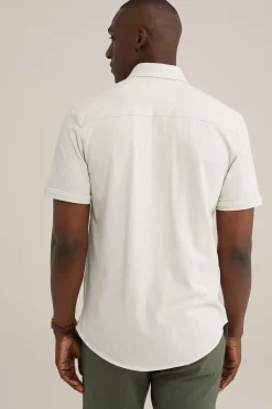 overhemd van piqu&eacute;jersey met stretch