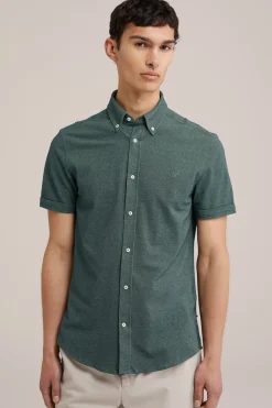 overhemd van piqu&eacute;jersey met stretch