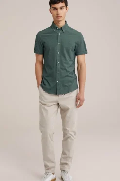 overhemd van piqu&eacute;jersey met stretch