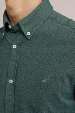overhemd van piqu&eacute;jersey met stretch