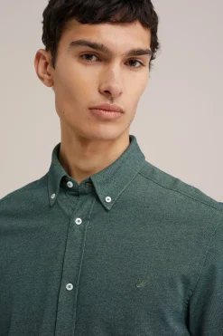 overhemd van piqu&eacute;jersey met stretch