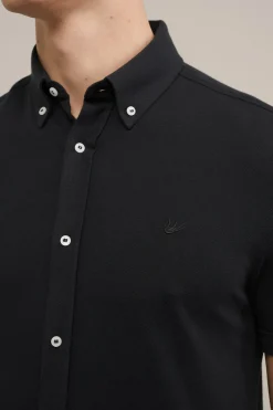 overhemd van piqu&eacute;jersey met stretch