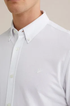 overhemd van piqu&eacute;jersey met stretch