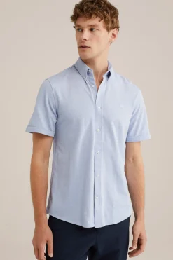 overhemd van piquéjersey met stretch
