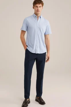 overhemd van piqu&eacute;jersey met stretch