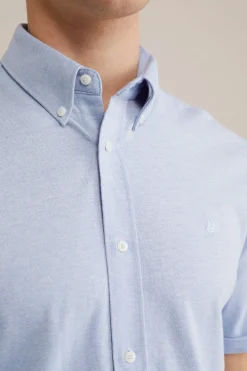 overhemd van piqu&eacute;jersey met stretch