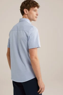 overhemd van piqu&eacute;jersey met stretch