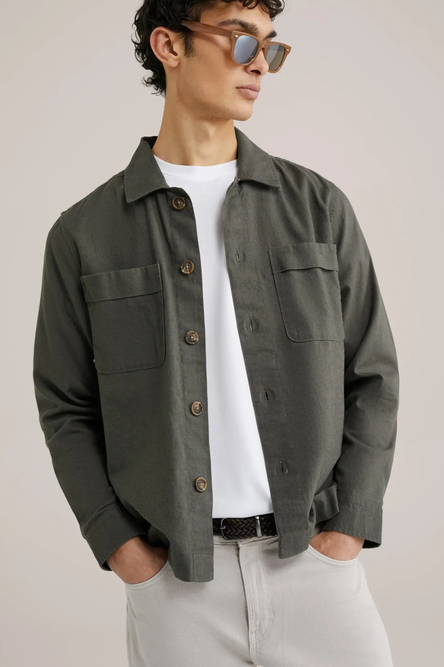 overshirt van linnenmix
