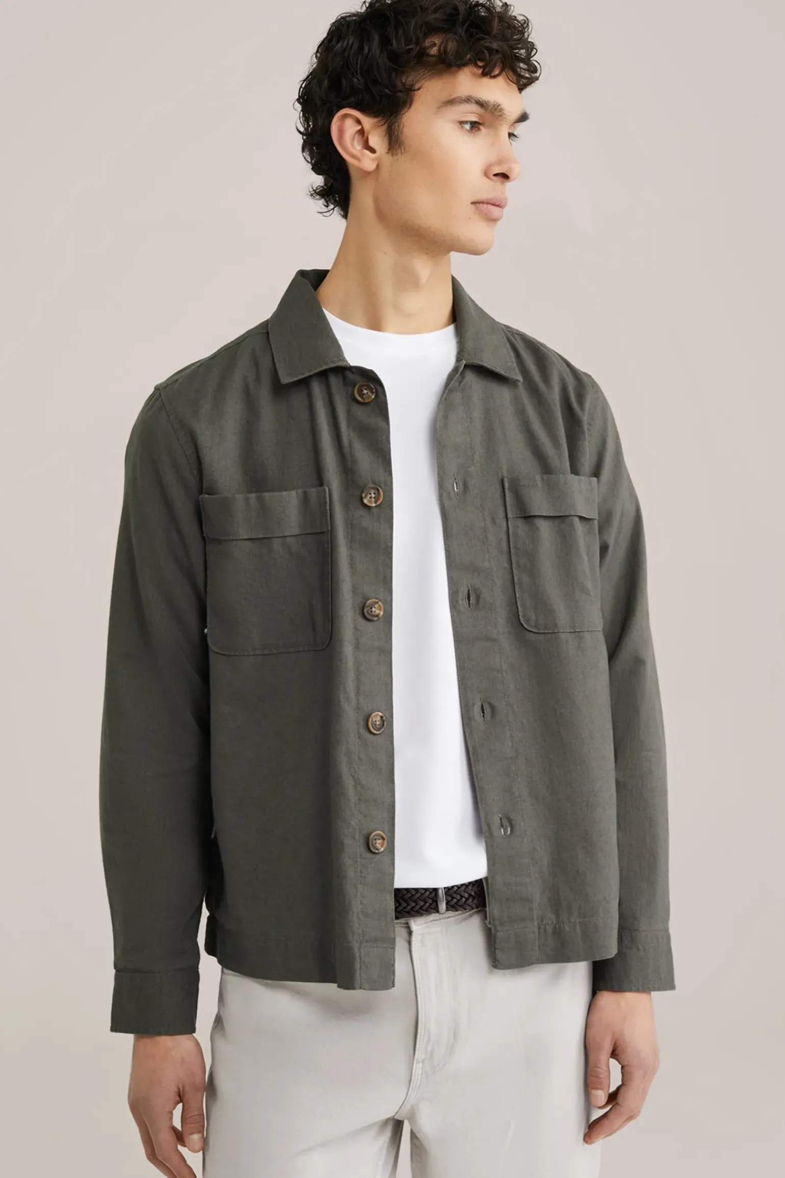 overshirt van linnenmix