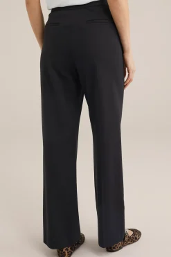petite wide leg pantalon met stretch