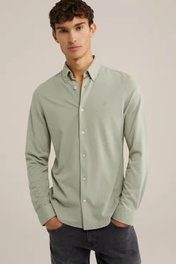 piquéjersey overhemd met stretch