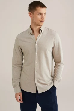 piquéjersey overhemd met stretch