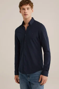 piquéjersey overhemd met stretch
