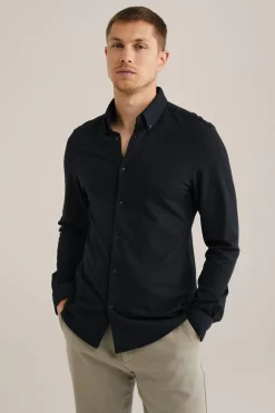 piquéjersey overhemd met stretch