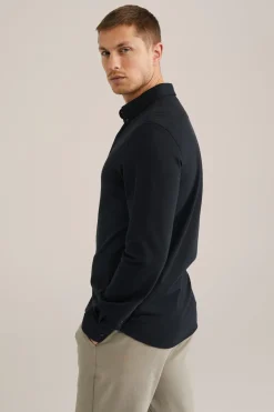 piqu&eacute;jersey overhemd met stretch