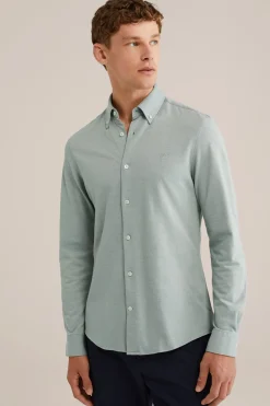 piquéjersey overhemd met stretch