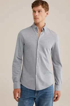piquéjersey overhemd met stretch