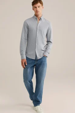 piqu&eacute;jersey overhemd met stretch