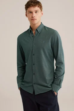 piquéjersey overhemd met stretch