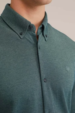 piqu&eacute;jersey overhemd met stretch