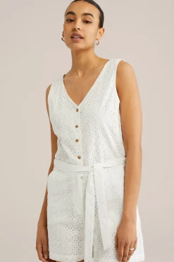 playsuit met broderie anglaise