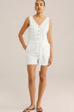 playsuit met broderie anglaise
