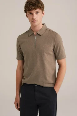 polo shirt met rits
