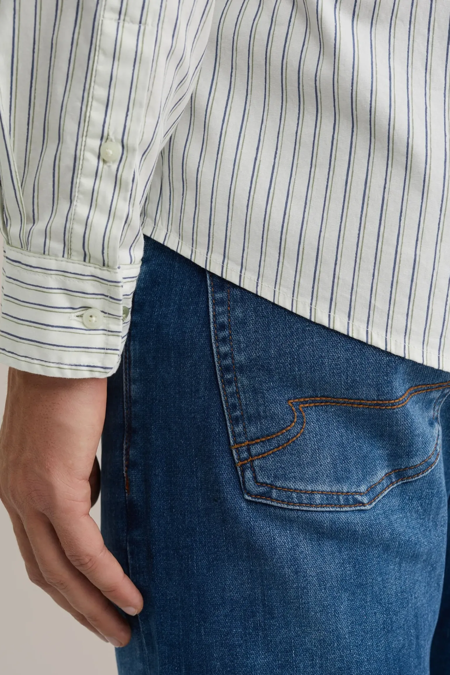 Poplin overhemd met dessin