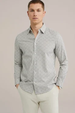 Poplin overhemd met dessin