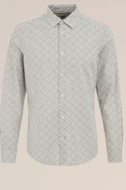 Poplin overhemd met dessin