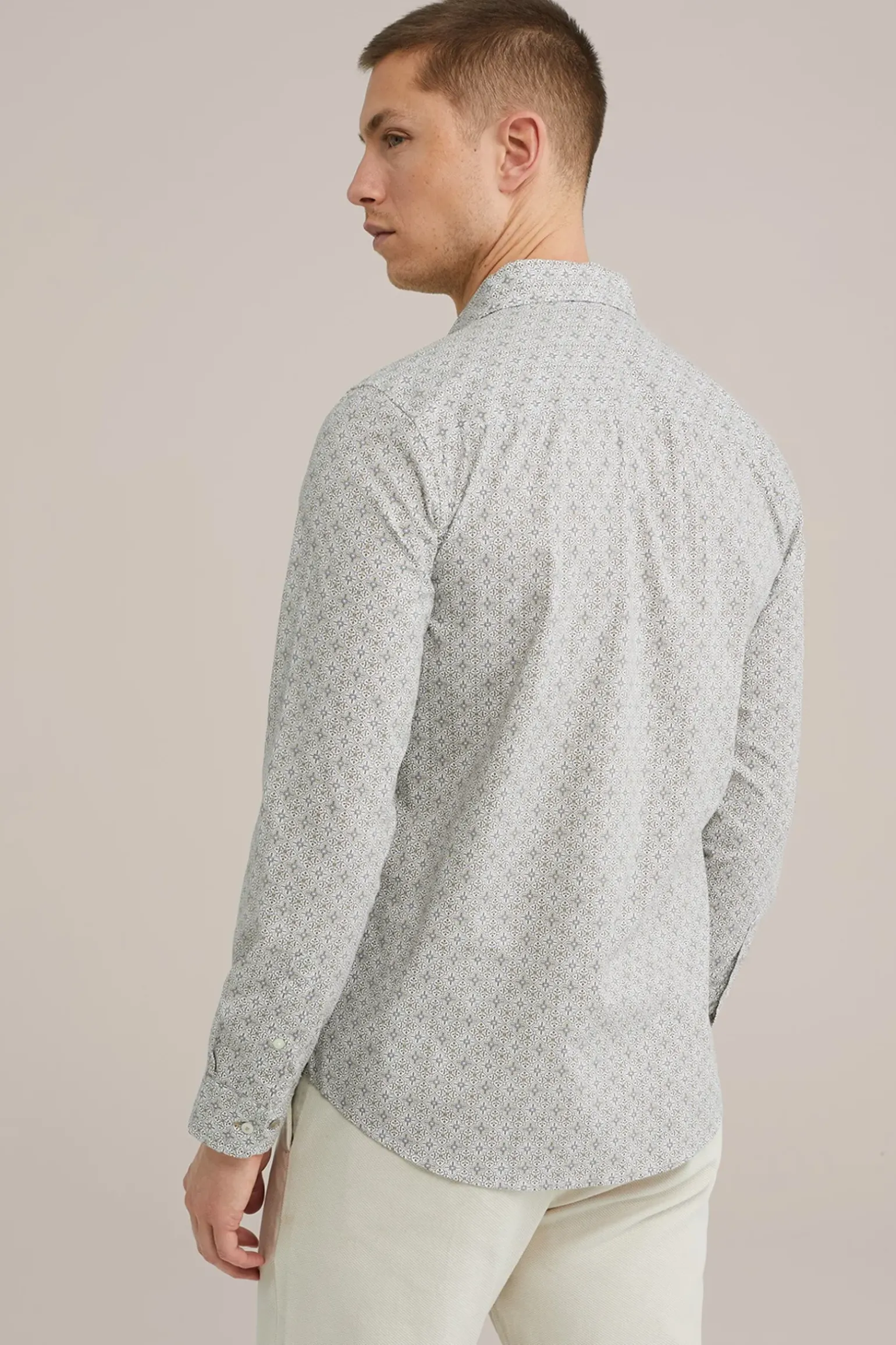 Poplin overhemd met dessin