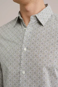 Poplin overhemd met dessin